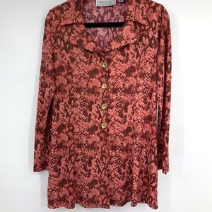 George Simonton Says Women S Tunic Top Funky Snakeskin Print Oversized‎ Slinky
